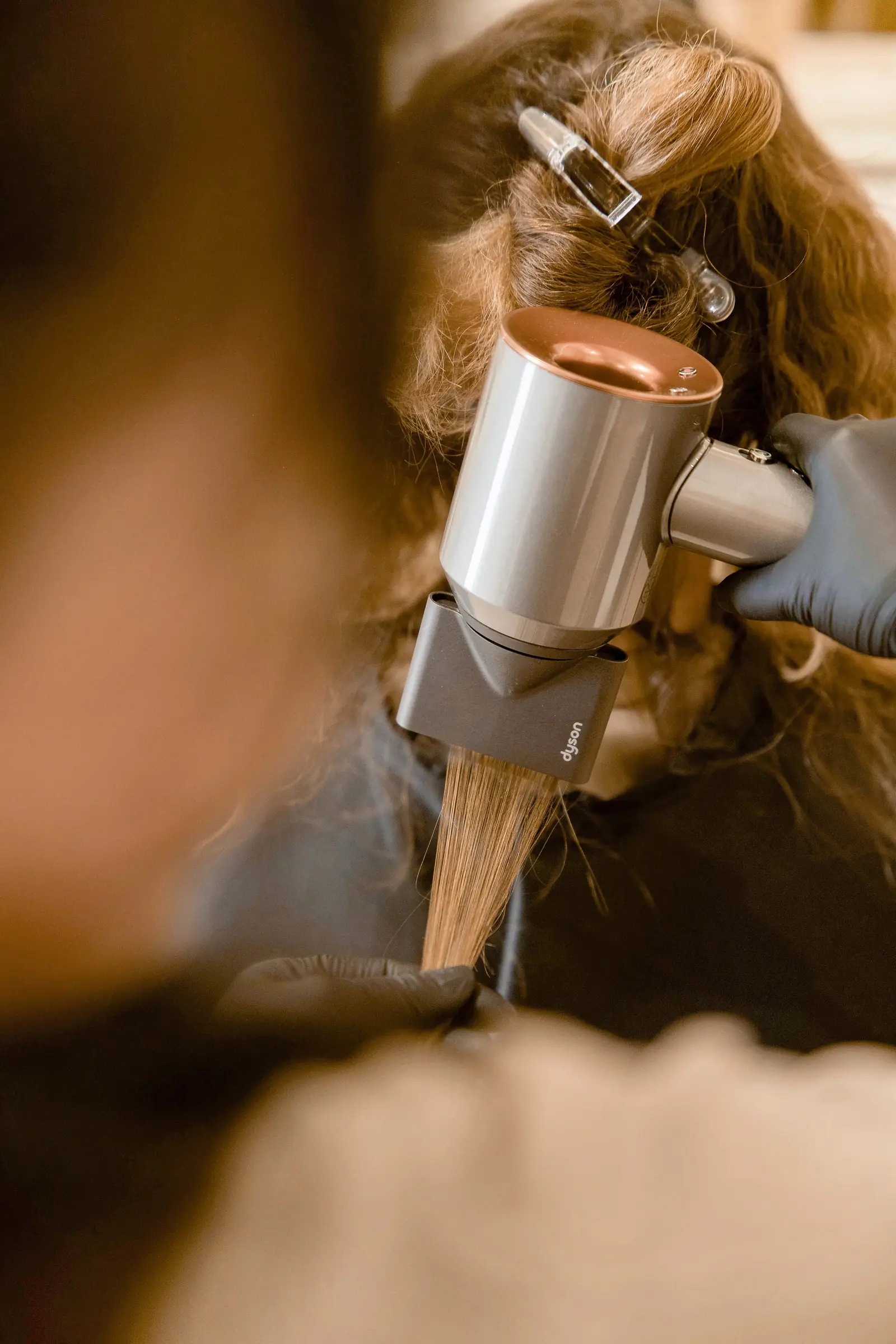 Foiled sections dried during a balayage and highlight service in Bali