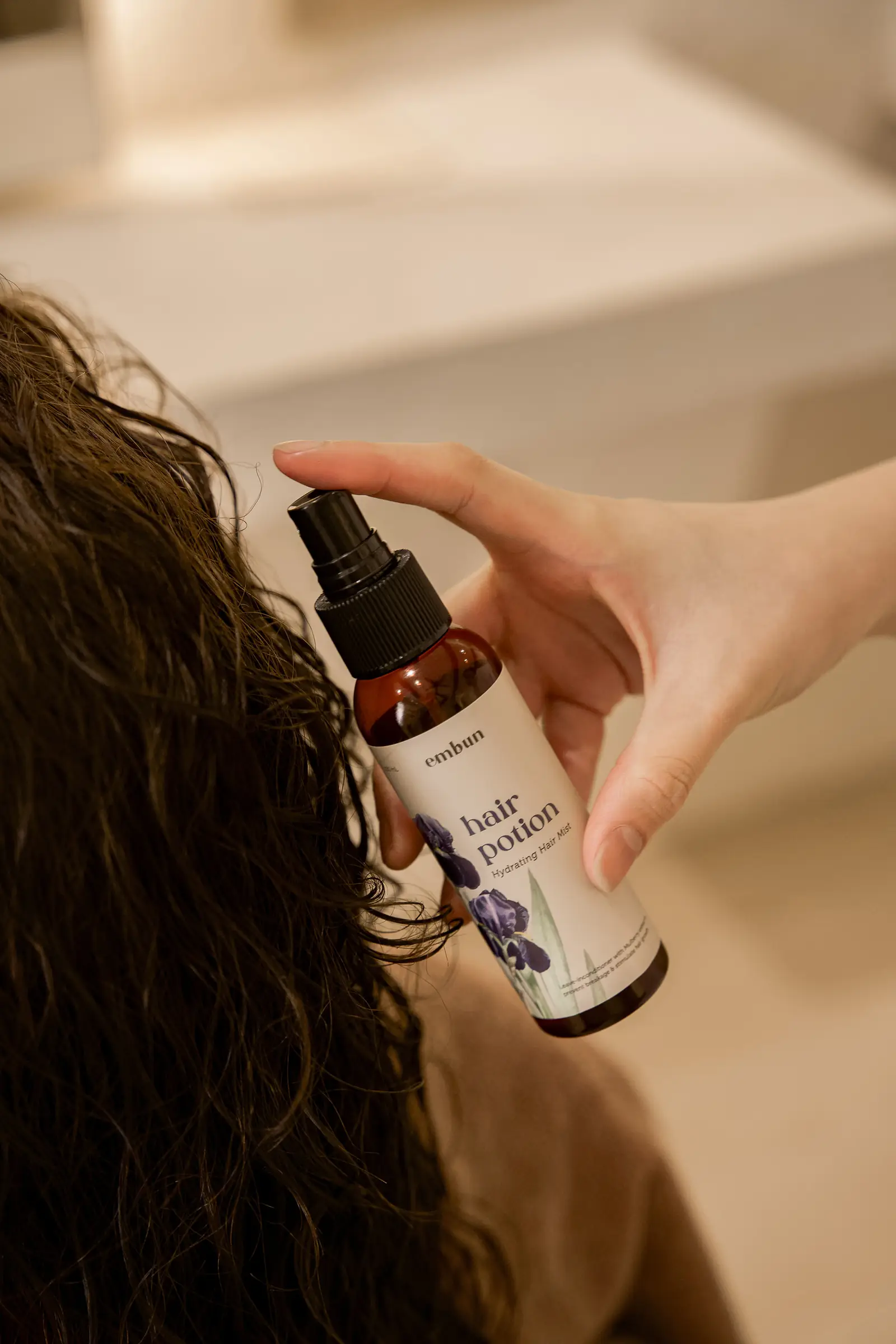 Treatment worked through curly hair